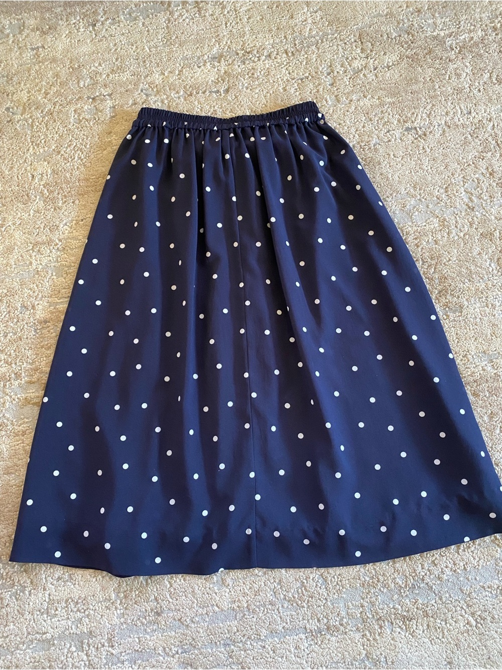J Crew Navy Polka Dot Swiss Dot Pleated Midi Skirt Lined: 2 - Picture 8 of 8
